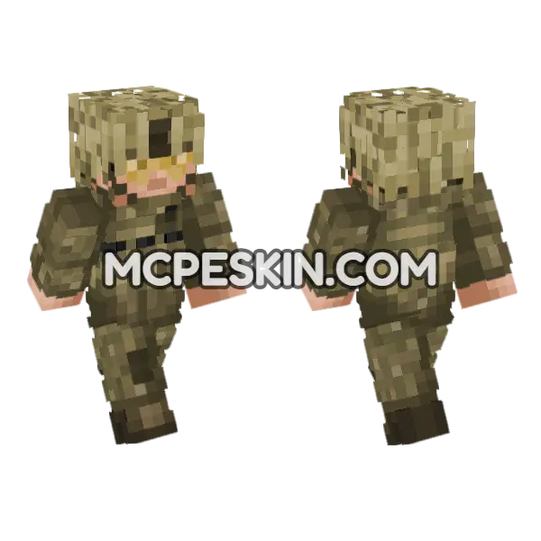 British Army Soldier Minecraft Bedrock skin, front and back