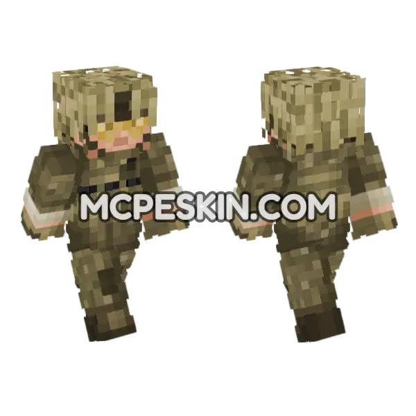 British Army Soldier V2 Minecraft Bedrock skin, front and back