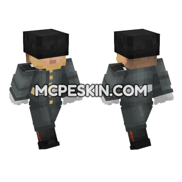 British Royal Guard Minecraft Bedrock skin, front and back