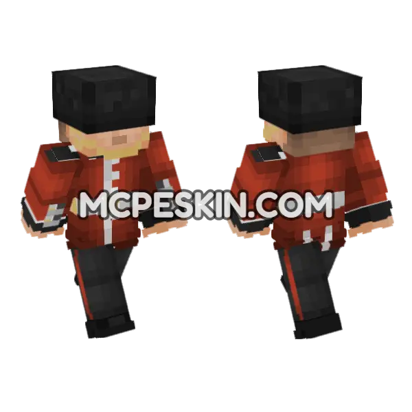 British Royal Guard V2 Minecraft Bedrock skin, front and back
