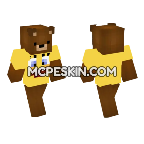 Brown Bear Skin Minecraft Bedrock skin, front and back