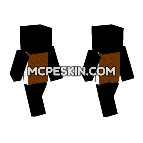 Brown Block Character Minecraft Bedrock skin, front and back