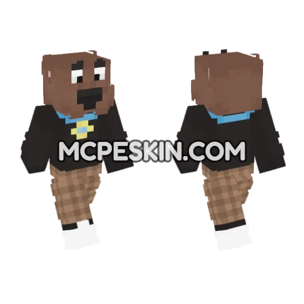 Brown Dog Suit Minecraft Bedrock skin, front and back