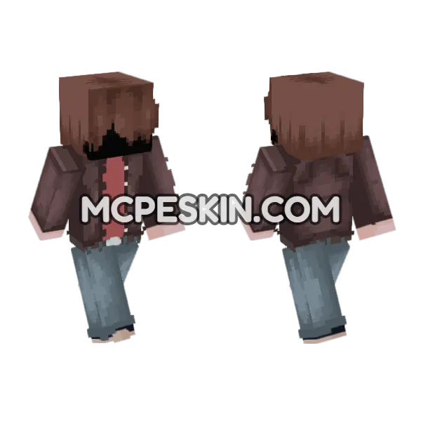 Brown Furry Outfit Minecraft Bedrock skin, front and back