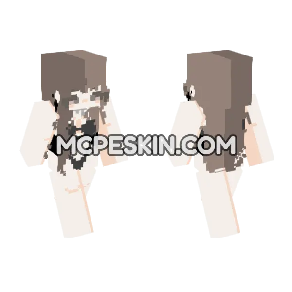 Brown Hair Girl Bikini, front and back