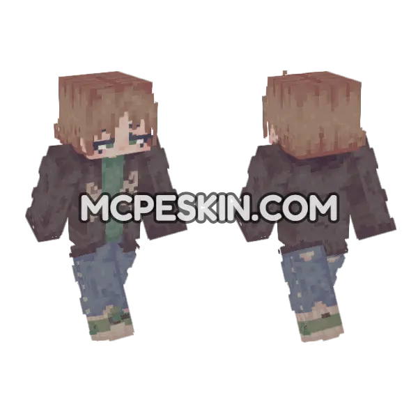 Brown Haired Boy Minecraft Bedrock skin, front and back