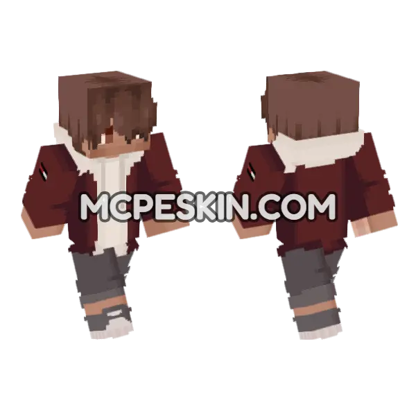 Brown Haired Student, front and back