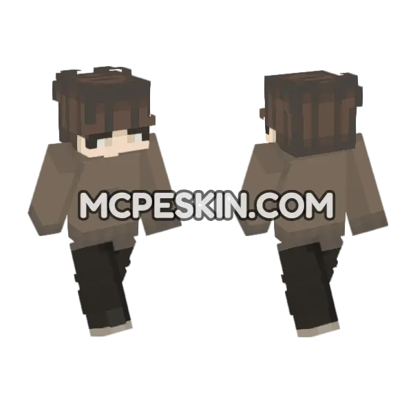 Brown Hat Skin Minecraft Bedrock skin, front and back