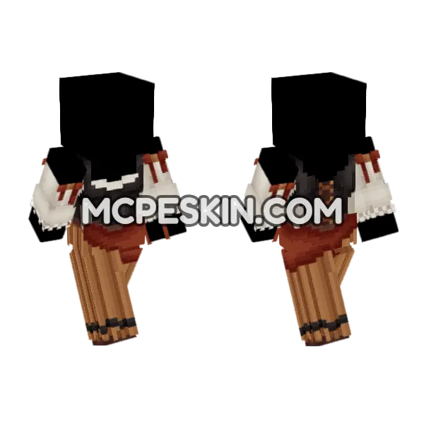 Brown Leather Armor Minecraft Bedrock skin, front and back