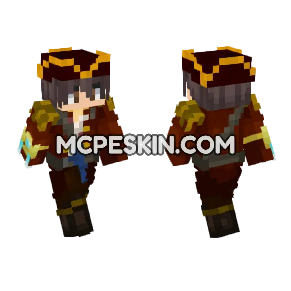 Brown Military Outfit Minecraft Bedrock skin, front and back