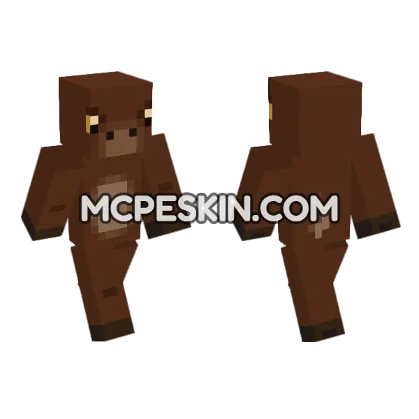 Brown Moose Skin Minecraft Bedrock skin, front and back