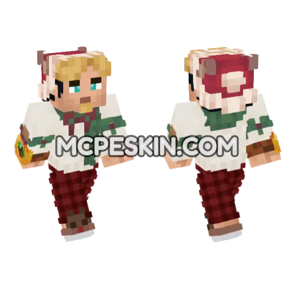 Bucefalrep42 Christmas Skin Minecraft Bedrock skin, front and back