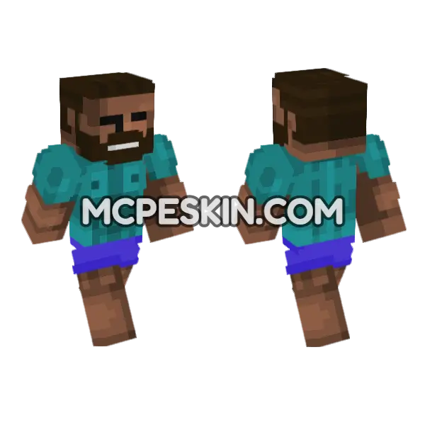 Buff Steve Minecraft Bedrock skin, front and back