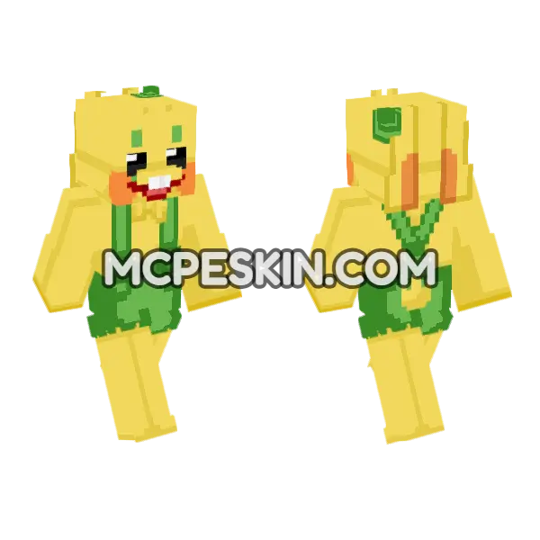 Bunzo Bunny Minecraft Bedrock skin, front and back