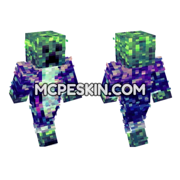 Business Creeperbit Minecraft Bedrock skin, front and back