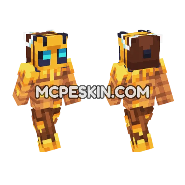 Buzz Bee Minecraft Bedrock skin, front and back
