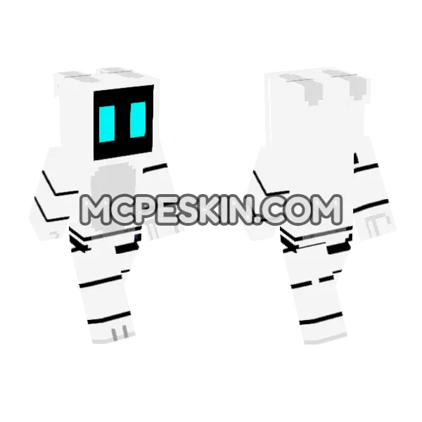 Byte Bunny Robot Minecraft Bedrock skin, front and back