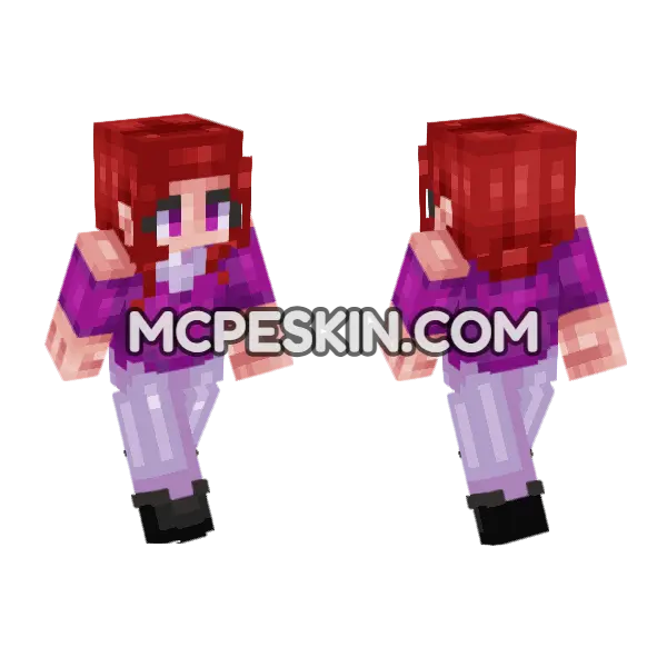 Cabaret Club Girl Minecraft Bedrock skin, front and back