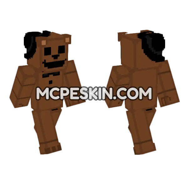 Cake Bear FNAF Minecraft Bedrock skin, front and back