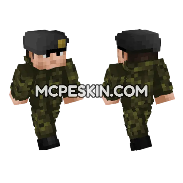 Canadian Army Soldier Minecraft Bedrock skin, front and back