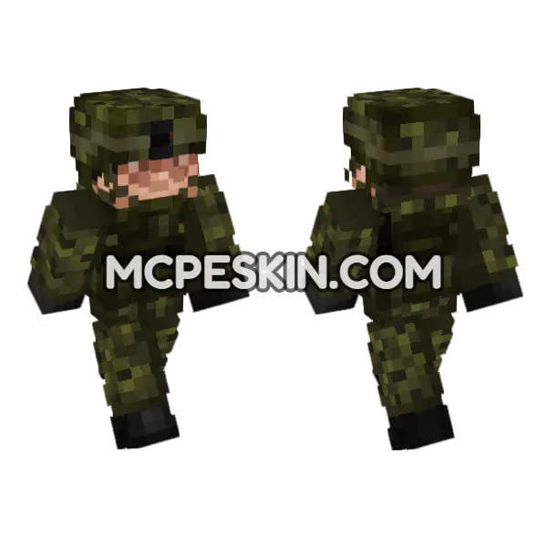 Canadian Army Soldier V2 Minecraft Bedrock skin, front and back