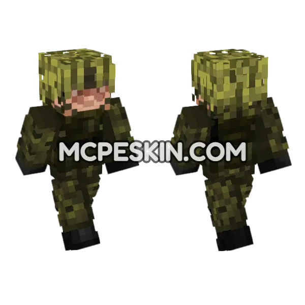 Canadian Army Soldier V3 Minecraft Bedrock skin, front and back