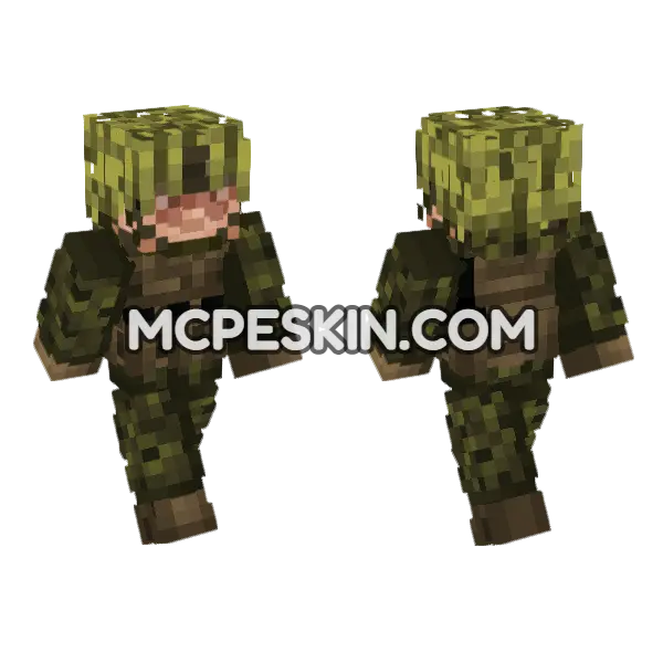 Canadian Army Soldier V5 Minecraft Bedrock skin, front and back