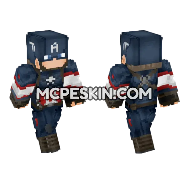 Captain America Age Of Ultron Minecraft Bedrock skin, front and back