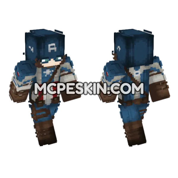 Captain America Skin Minecraft Bedrock skin, front and back