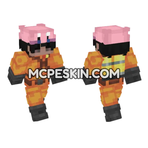 Captain Kirby Minecraft Bedrock skin, front and back