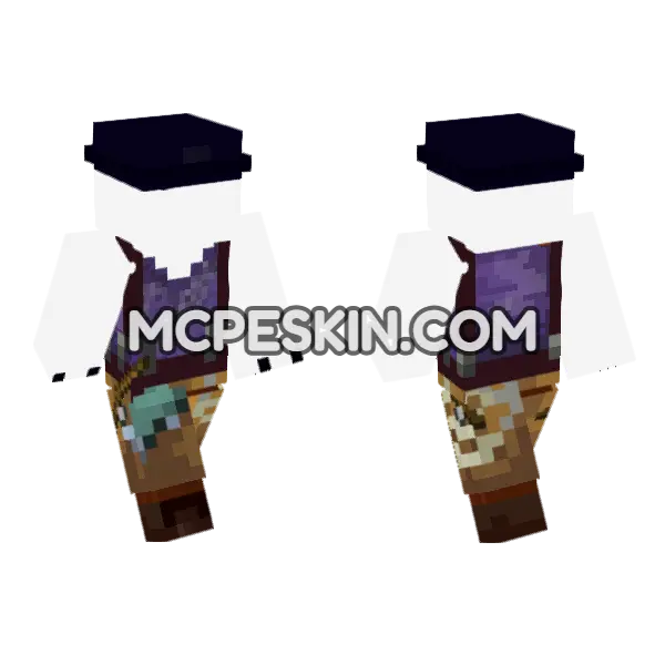 Captain Multe QSMP Minecraft Bedrock skin, front and back