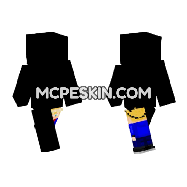 Captblock Mini Leg Skin Minecraft Bedrock skin, front and back