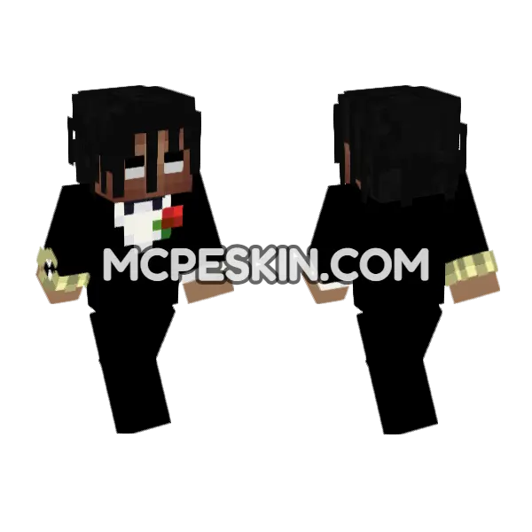 Carmen Black Suit Minecraft Bedrock skin, front and back