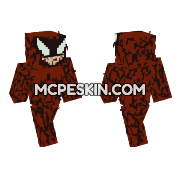 Carnage HD Minecraft Bedrock skin, front and back
