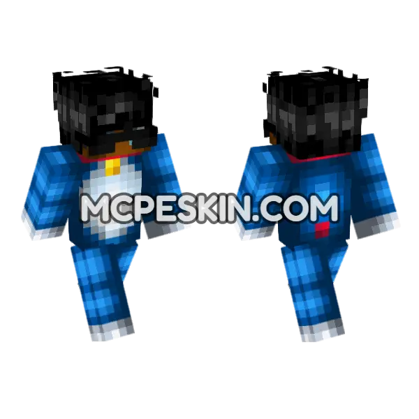 Carpyy Blue Outfit Minecraft Bedrock skin, front and back