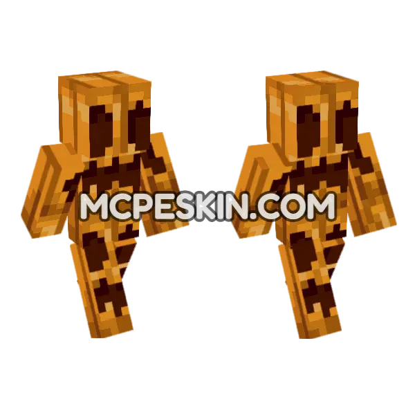 Carved Pumpkin Minecraft Bedrock skin, front and back
