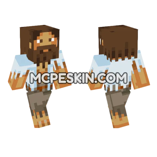 Castaway Survivor Minecraft Bedrock skin, front and back