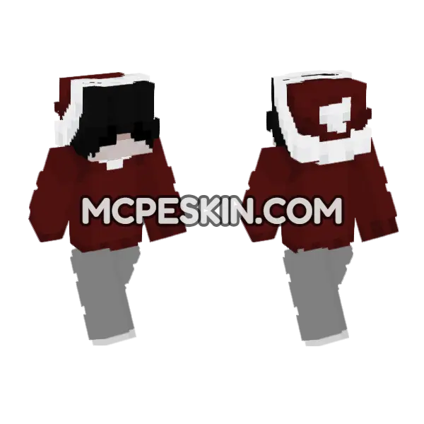 Casual Christmas Boy Minecraft Bedrock skin, front and back