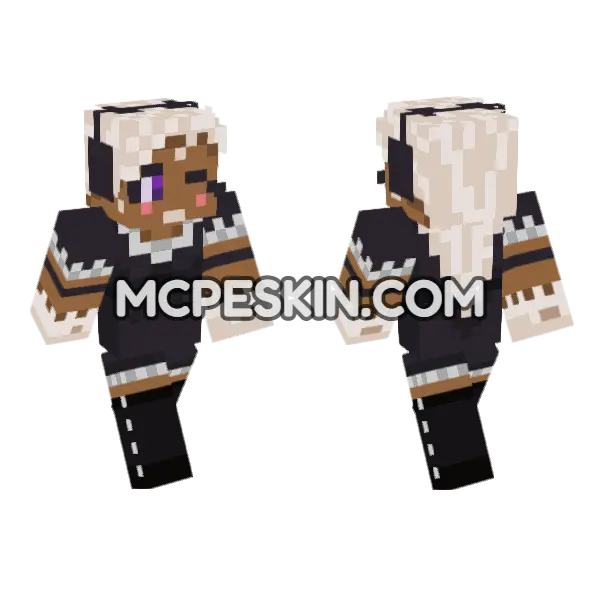 Cat Ears Outfit Minecraft Bedrock skin, front and back