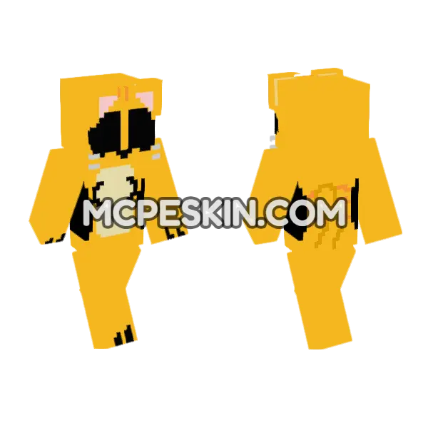 Cat Emoji Female Version Minecraft Bedrock skin, front and back