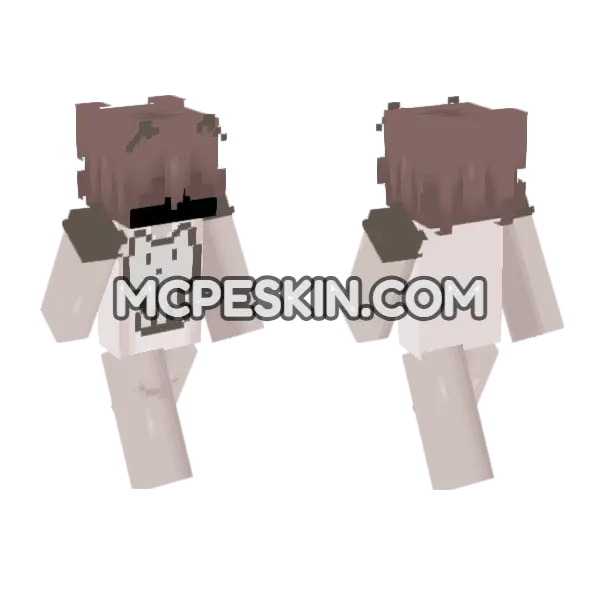 Cat Hoodie Outfit Minecraft Bedrock skin, front and back