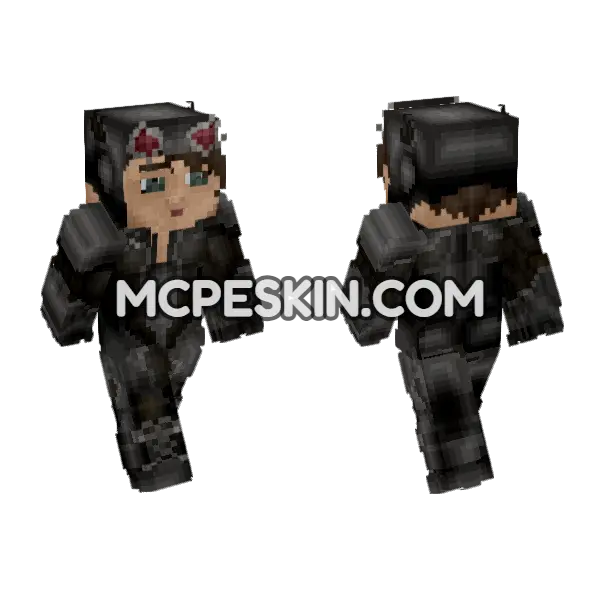 Catwoman DC Comics Batman Minecraft Bedrock skin, front and back
