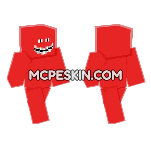 Cell Shaded Red Minecraft Bedrock skin, front and back