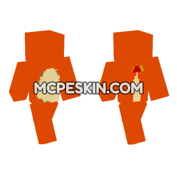 Charmander Skin Minecraft Bedrock skin, front and back