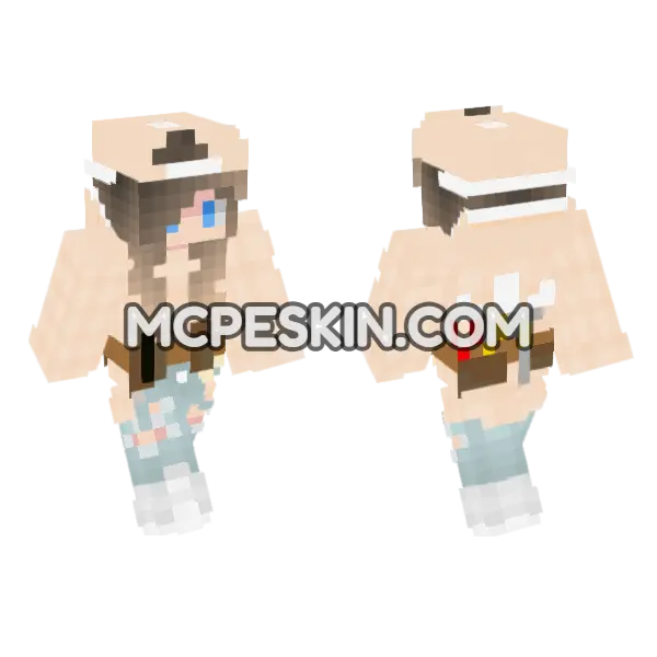 Cheewy Girl Minecraft Bedrock skin, front and back