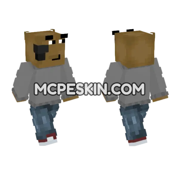 Chill Dog Minecraft Bedrock skin, front and back