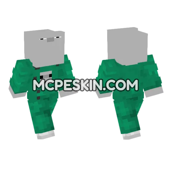 Chill Green Outfit Minecraft Bedrock skin, front and back