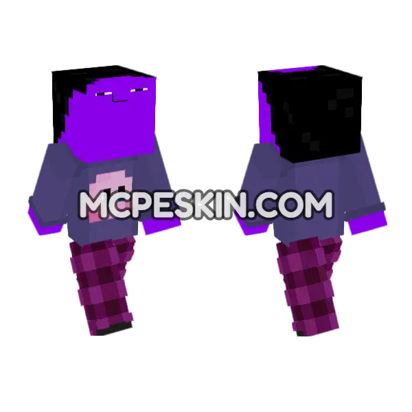Chillpurple Kirby Skin Minecraft Bedrock skin, front and back