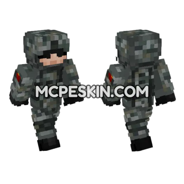 China Peoples Liberation Army Soldier V2 Minecraft Bedrock skin, front and back
