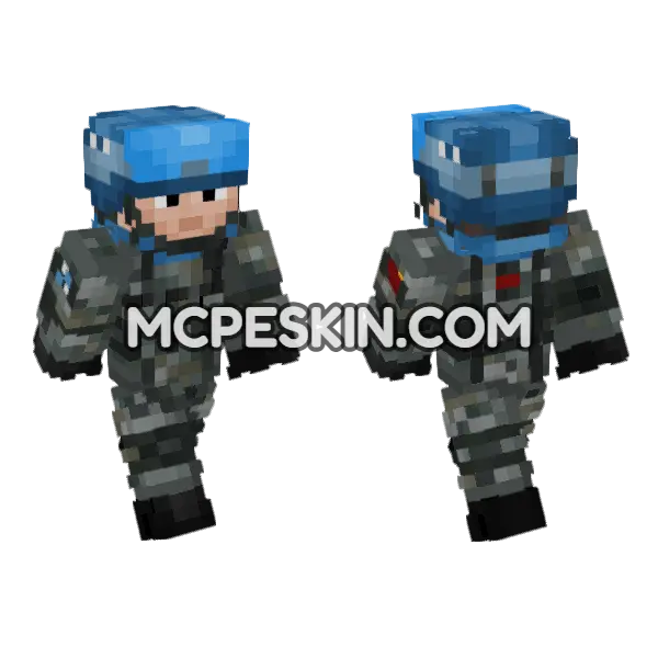 China Peoples Liberation Army Soldier V5 Minecraft Bedrock skin, front and back